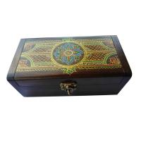 ราคา กล่องไม้สัก แท้ ใส่เครื่องประดับ สไตล์ล้านนา กล่องใส่พระ ของมีค่า เพ้นท์ลายไทย ดอกไม้ ขนาด 9.5x18.5x8 ซม. (2107015299)