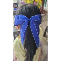 ราคา โบว์นักเรียนเด็กโต โบว์เด็กมัธยม โบว์ 2 ชั้น สีขาว น้ำเงิน กรมท่า (22986630406)