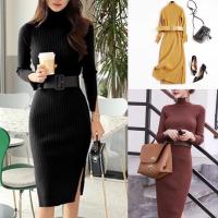 ราคา พร้อมส่ง | เดรสไหมพรมคอเต่าตัวยาว+เข็มขัด รุ่นนี้ทรงสวยมากๆค่ะ ยืดได้เยอะค่ะ (1817073535)