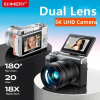 ราคา กล้องดิจิตอล 5เค โฟกัสอัตโนมัติ 80MP กล้อง วิดีโอบล็อก สําหรับกล้องวิดีโอ YouTube และ Anti-Shake พร้อมแฟลชเลนส์คู่ Selfile กล้องวิดีโอ (44856187206)