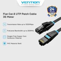 ราคา Vention สาย LAN แบน Cat.6 UTP Patch Cable 1000Mbps ยืดหยุ่นและทนทาน Flat Design 8M 10M 15M 20M 25M - IBJ (44101245106)
