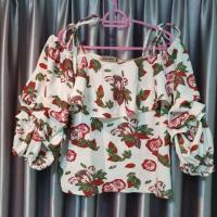 ราคา เสื้อปาดไหล่สีขาวลายดอกไม้ (5200425067)