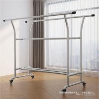 ราคา ก้านเย็นชั้นที่เรียบง่ายท่อน้ําท่อเหล็กไม้แขวนเสื้อครัวเรือนกลางแจ้งชุบสังกะสีชั้นวางผ้านวมคู่เสื้อผ้าอบแห้งกลางแจ้งราวตากผ้าก้าน แจซ (40828474027)