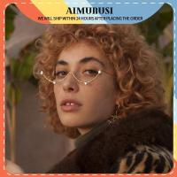 ราคา ผู้หญิงครึ่งกรอบไม่มีเลนส์แฟชั่นตกแต่งแว่นตาเพชรแตกกรอบโค้งและแว่นตาโลหะ (28789981078)