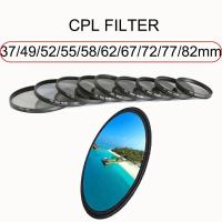 ราคา Polarizing CPL Circle Filter 37/49/52/55/58/62/67/72/77/82mm For Canon Nikon DSLR Photography Camera Polarizing Filter L (29307603530)