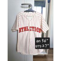 ราคา มือสอง เสื้อเชิ้ตเบสบอล เสื้อเบสบอล อก36 สภาพสวยมาก (29800952824)