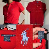 ราคา แท้ SIZE XL | Polo Ralph Lauren 5 กระดุม แดง ม้าเล็กปักฟ้า | ทรง Skinny Fit (26143831896)
