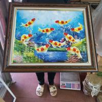 ราคา ปลาคาร์ฟ 9 ตัว (กรอบรูปราคาถูก 2ชั้น พร้อมใส่กระจก) แขวนผนัง เสริมฮวงจุ้ย ของขวัญ ของที่ระลึก ภาพมงคล (6259106516)