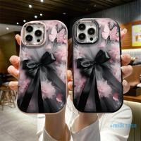 ราคา เคสไอโฟน โบว์สีดำ สำหรับ IPhone 11 15 16 13 12 14 Pro Max XR X XS Max 7 8 15 Plus เคส IPhone เคสไอโฟน 13 11 16 15 (26532889951)