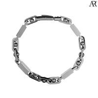 ราคา ANGELINO RUFOLO Bracelet ดีไซน์ Rectangle Ball สร้อยข้อมือผู้ชาย Stainless Steel 316L(สแตนเลสสตีล)คุณภาพเยี่ยม สีเงิน (4146691355)
