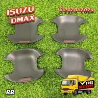 ราคา เบ้าครอบมือประตู ISUZU D-max 2020-2024 (แบบเบ้าหลุม) กันรอยประตู 2-4 ประตู ดำด้านโลโก้แดง (RR) (27707372585)