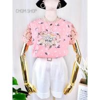 ราคา เสื้อยืดป้าย Chom , เสื้อยืดงานปัก (7648431298)