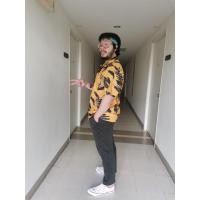 ราคา T78-เสื้อเชิ้ตลายขนนกเหลือง (12908432966)