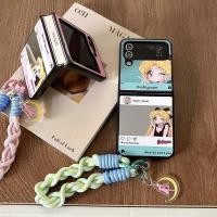 ราคา สําหรับ Samsung Galaxy Z Flip3 Flip4 Flip5 Flip6 กรณีการ์ตูนสีชมพู Sailor Moon PC Hard กระจกพลิกฝาครอบโทรศัพท์สําหรับ Samsung Galaxy Z Flip 6 5 4 3 5G (41300706671)