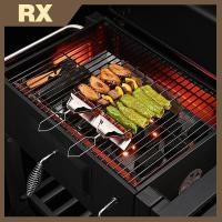 ราคา 2 PCS Skewer Holder Anti-slip Groove สแตนเลส Heavy Duty ยาว BBQ เครื่องมือบาร์บีคิวย่าง Shish Kabob Ra เครื่องมือกลางแจ้ง (57405231852)