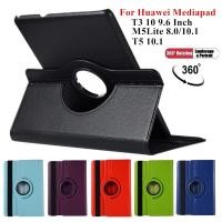 ราคา เคสแท็บเล็ตหนัง PU ฝาพับ หมุนได้ 360 องศา พร้อมขาตั้ง สําหรับ Huawei Mediapad T3 10 9.6 T5 10.1 M5Lite 8.0 M5Lite 10.1 M6 8.4 M6 10.8 (23562746948)