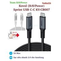 ราคา สายชาร์จเร็ว Kovol - RAVPower Sprint USB C to C 5A max 100W KV-CB007 (43613501192)