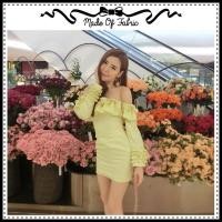 ราคา ส่งต่อ Made of fabric เจ้าของเดียวกับ Flat2112 มือ 2 เดรสสั้นปาดไหล่แขนยาว MOF แท้ (13098658663)