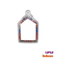 ราคา กรอบพระเงินแท้ 95% กรอบเงินทรงขุนแผน หัวสิงห์ลงยาเต็มหน้า ขนาด1.8 สูง 2.5 ซม. (27073456405)