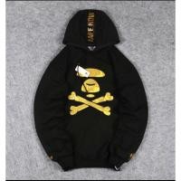 ราคา เสื้อแจ็คเก็ตมีฮู้ด AAPE Sweater Plat สีทองสีดํา (27811862405)