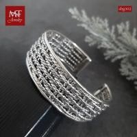 ราคา MT กำไลเงินแท้ ลายถัก ลายสาน แนววินเทจ กว้าง 20 มม ข้อมือ 16 17 18 ซม (sbg302) MT Jewelry มณีธารา (1013609298)