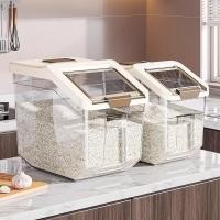 ราคา ลังข้าวสาร ถังเก็บเม็ดข้าวสาร5-25Kg กล่องเก็บข้าวสาร ถังเก็บข้าวสาร วัสดุ PP+PET กล่องเก็บข้าวสาร มีฝาเลื่อนเปิด-ปิด (44028281592)