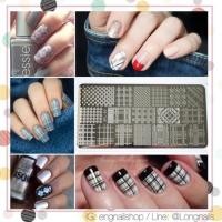 ราคา แผ่นปั๊มลายเล็บผืนผ้า -สก็อต ตาราง opi orly essie zoya (93358291)