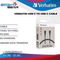 ราคา VERBATIM สาย USB-C เป็น USB-C / TYPEC ถึง TYPEC / PD 60W / 5A CHARGING / 480MBS DATA TRANSFER / สีดํา / 2 YR / (19180148670)