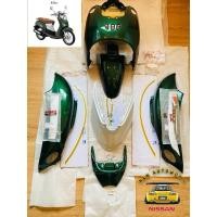 ราคา ชุดสี Fino 4D0 สีเขียวขาวแท้ศูนย์+สติ๊กเกอร์แท้ศูนย์ YAMAHA(อะไหล่ยกเลิกการผลิต) (26275585506)