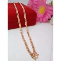 ราคา สร้อยคอนาคลายโซ่แบน สร้อยคอโรสโกลด์ (17486246425)