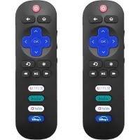 ราคา 2 Pack รีโมทคอนโทรลทดแทนสําหรับ Roku TV, เข้ากันได้กับ TCL/Hisense Roku/Onn Roku/Sharp Roku/Element Roku/Westinghouse Roku/Philips Roku/Inkia สมาร์ททีวี (ไม่ใช่ป้าย (57051901086)