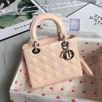 ราคา DIOR [5 Grids-Patent Leather Silver Buckle Diana Bag] Light Pink Lady Concubine Bag CD Cannage Rattan Checked Handbag Messenger Bag (45504451026)