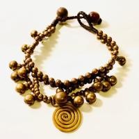 ราคา สร้อยข้อมือ เชือกถัก วินเทจ กระดิ่งทองเหลือง handmade สไตล์อินเดีย มีปลายทาง (10601965100)