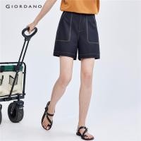 ราคา GIORDANO WOMEN Contrasting seam big pockets denim shorts 18404607 (27025823371)
