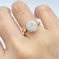 ราคา เครื่องประดับ แหวนเพชรหัวแหวนหมุนได้ ฟรีไซส์ แหวนทองมีสไตล์ ทันสมัย 04 (24119416958)