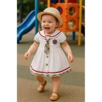 ราคา *พร้อมส่ง*สินค้าไทยกระโปรงผ้าคอตตอนทหารเรือ น่ารัก ใส่สบาย แถมฟรีกางเกงในผ้าคอตตอน100% สินค้าราคาโรงงานไทย 3-9เดือน (27516812654)