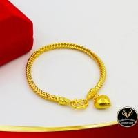 ราคา สร้อยข้อมือ สร้อยข้อมือแฟชั่น ลายสี่เสาหัวใจจิกเพชร น้ำหนัก 2 สลึง งานเคลือบแก้วชุบเศษทองเยาวราช ชุบทอง100% (11130159587)