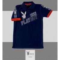 ราคา เสื้อโปโลคอปก​ สกรีนลาย​ Playboy สีกรม 03 (8308152869)