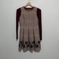 ราคา เดรส กระโปรงสั้น สีแดงเลือดหมู (12065961859)