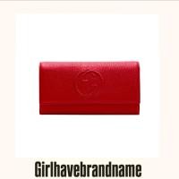 ราคา Gucci soho large flap long wallet red♥️ช่องใส่บัตรเยอะ ♥️ (44802689723)