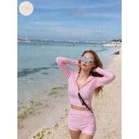 ราคา ชุดว่ายน้ำเกาหลีใหม่ ชุดว่ายน้ำแขนยาวสองชิ้น ดีไซน์เกาหลีทันสมัย สวมใส่สบายช่วยปกปิดพุง (40714714436)