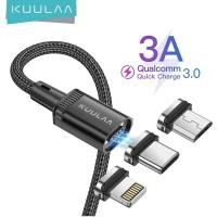 ราคา Kuulaa 3 in 1 Magnetic cable Type C USB C 3A Quick Charge Adapter Charger สําหรับสมาร์ทโฟนสาย Micro Lightning สําหรับ iPhone Android (28317712589)