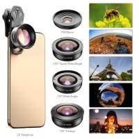 ราคา Apexel 5 In 1 เลนส์มือถือ 5 แบบ Telephoto, Fisheye, Super wide angle, Wide angle, and Macro Lens (14590076971)