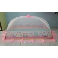 ราคา 250.- มุ้งครอบลายการ์ตูนแมวเอ็มม่า สีขาวระบายลูกไม้ชมพู (1566987814)