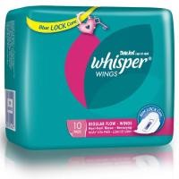 ราคา แท้ Whisper wings 10 pads วิสเปอร์ ผ้าอนามัย สำหรับวันมาปกติ มีปีกfl (29857423532)