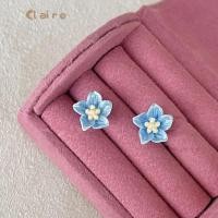 ราคา Blue Camellia Earrings Niche Design Sense Earrings Temperament Sweet Earrings Claire (28522301839)