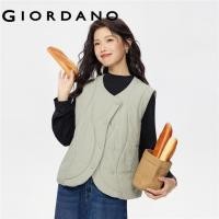 ราคา GIORDANO WOMEN Wave quilting curved hem vest 13375643 (41122199583)