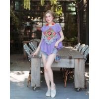 ราคา เสื้อผ้าฝ้ายปักอกดอกโบตั๋นงานปักมือ (26518278683)