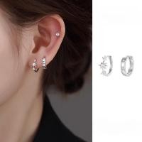 ราคา ส925 เงินที่ไม่ซ้ํากันหกแฉกดาวต่างหูแฟชั่นไม่สมมาตรต่างหูหญิง (41654182557)