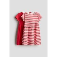 ราคา H&M(เอชแอนด์เอ็ม) เดรสผ้าคอตตอน แพ็ค 2 ชิ้น เด็กผู้หญิง 1288653_1 (28327562380)
